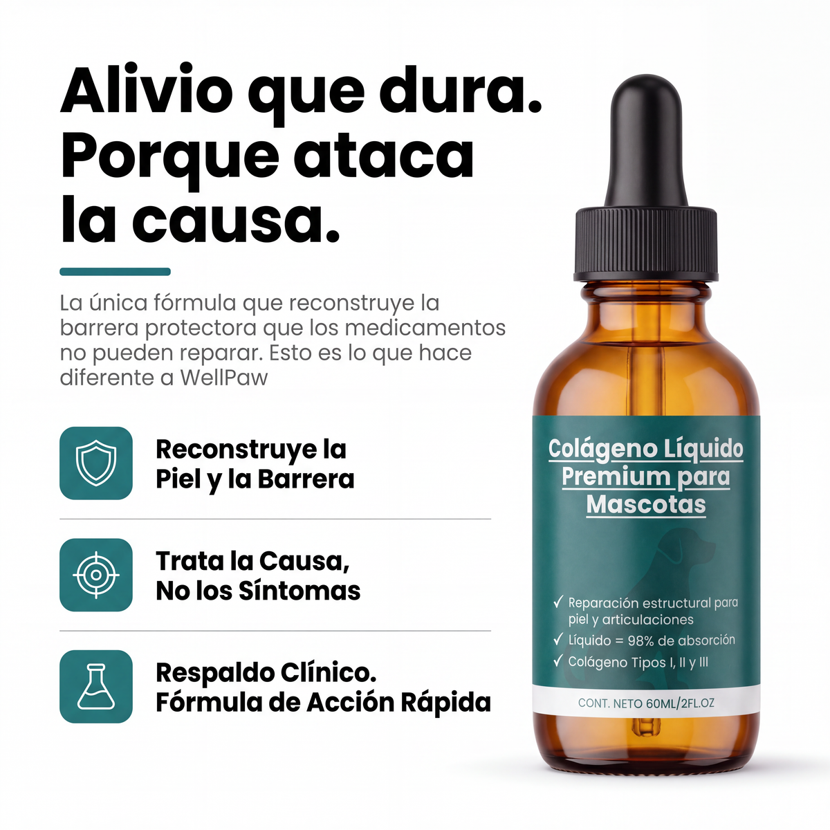 Colágeno Líquido Premium para Mascotas
